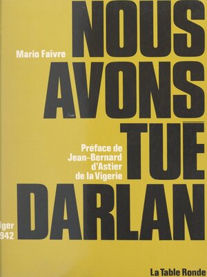 cover image of Nous avons tué Darlan